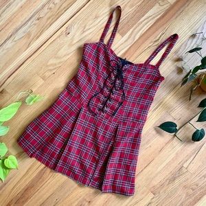 Y2K plaid mall goth dress